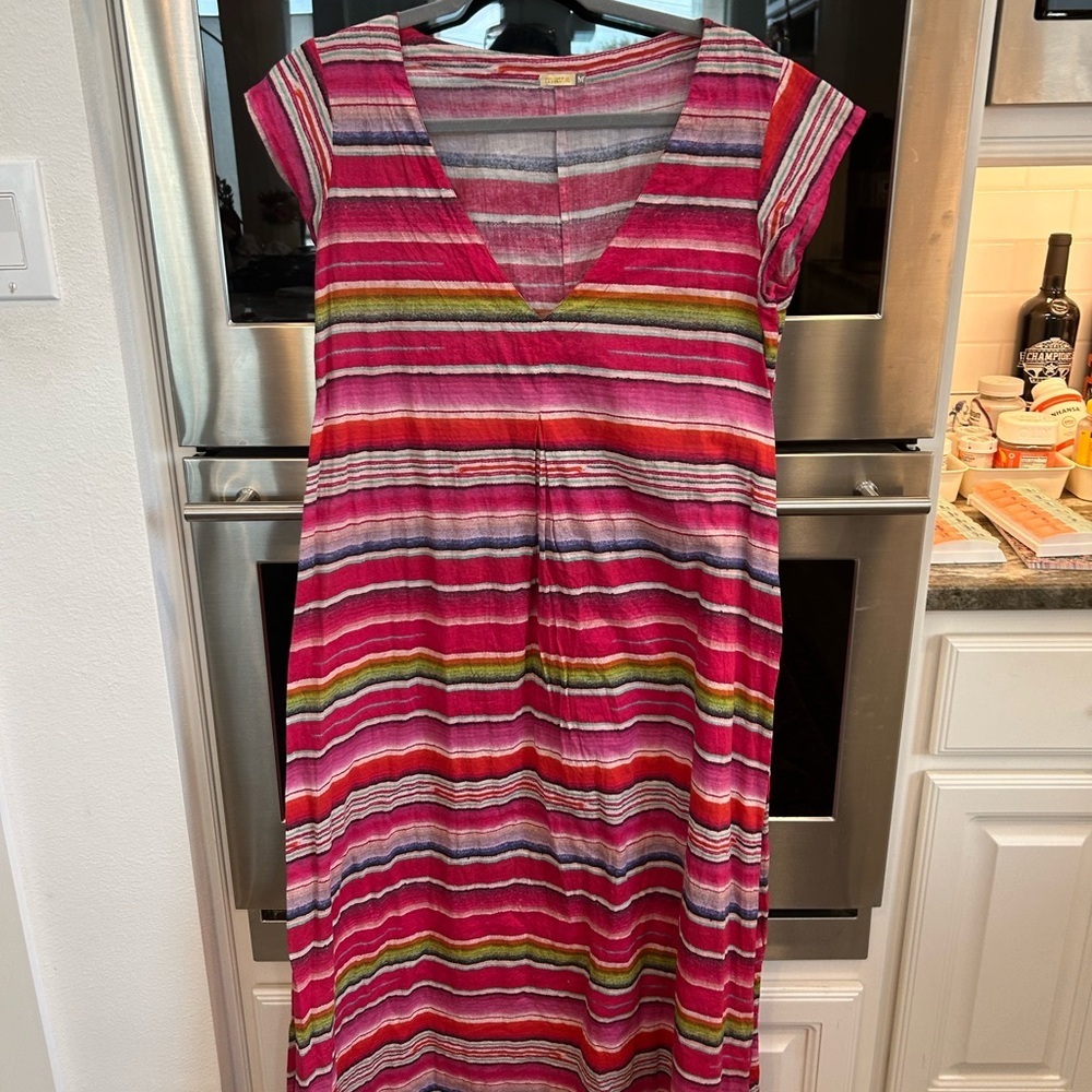 Matta Striped V-Neck Dress, size M. GUC. Southwestern style